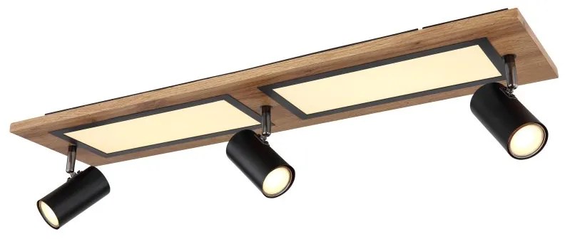 Plafoniera LED cu 3 spoturi directionabile design industrial Ulla negru, alb