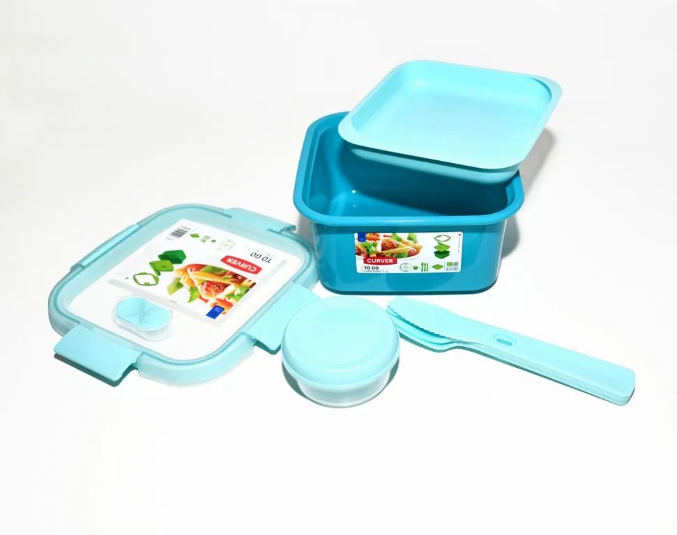Cutie de călătorie cu tacâmuri SMART TO GO 1,1L - albastru
