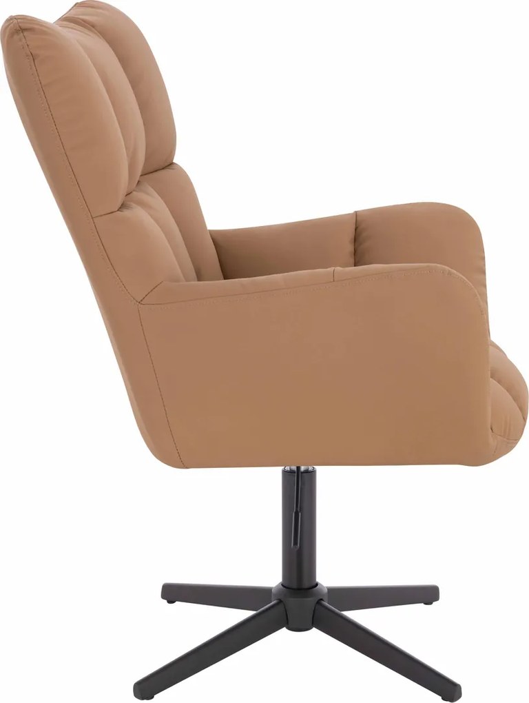 HR650CROSS Scaun Caramel Piele Ecologica Premium Soft cu Bază Neagră
