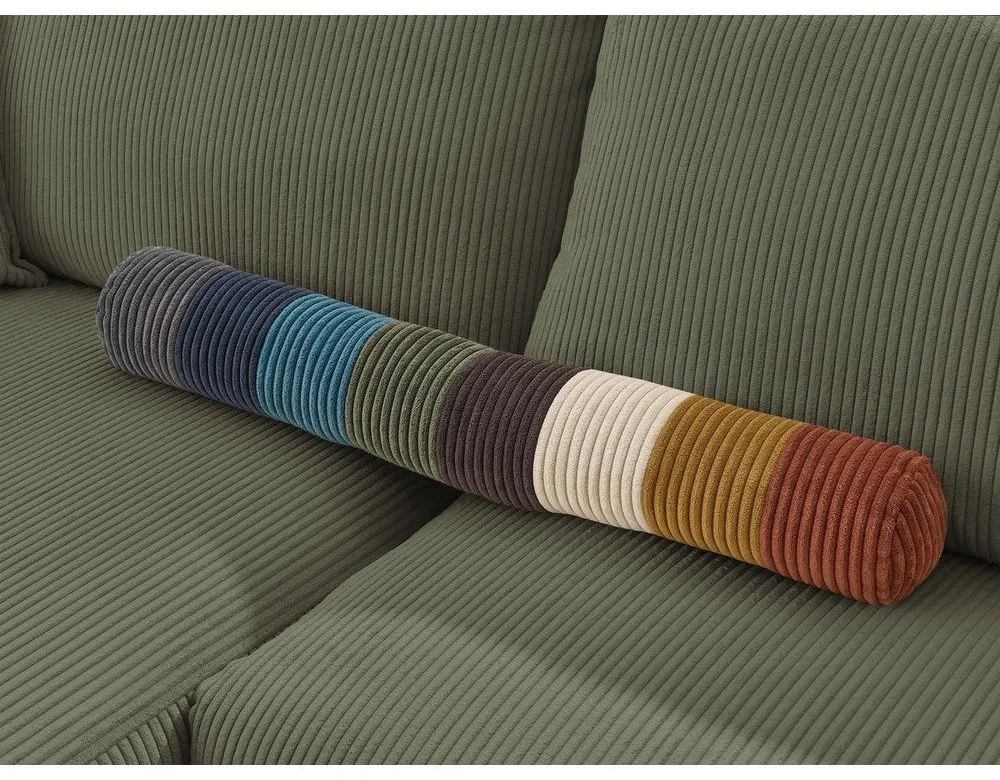 Modul pentru canapea verde deschis cu tapițerie din catifea reiată (cu colț pe partea stângă ) Nihad modular – Bobochic Paris