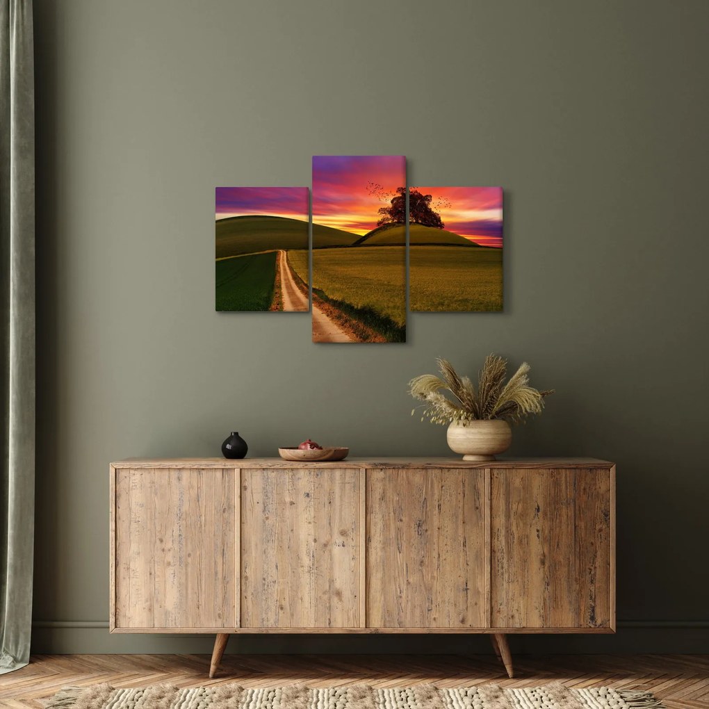 Tablou câmpului cu apus de soare (90x60 cm)
