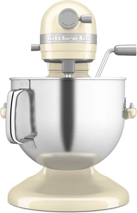 Mixer planetar KitchenAid Artisan 5KSM70SHXEAC Almond cream, 375 W, 6,6 l, 11 viteze, 67 de puncte de contact, Ridicare bol, Viteză speciala „Fold”, Flex Edge, Crem