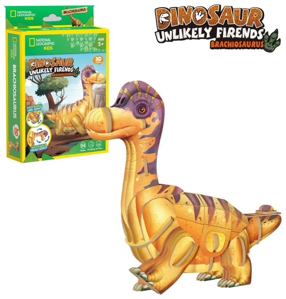 NATIONAL GEOGRAPHIC DINOZAURI PUZZLE 3D BRAHIOZAUR 54 PIESE - CUBIC FUN (CUDS1170h)