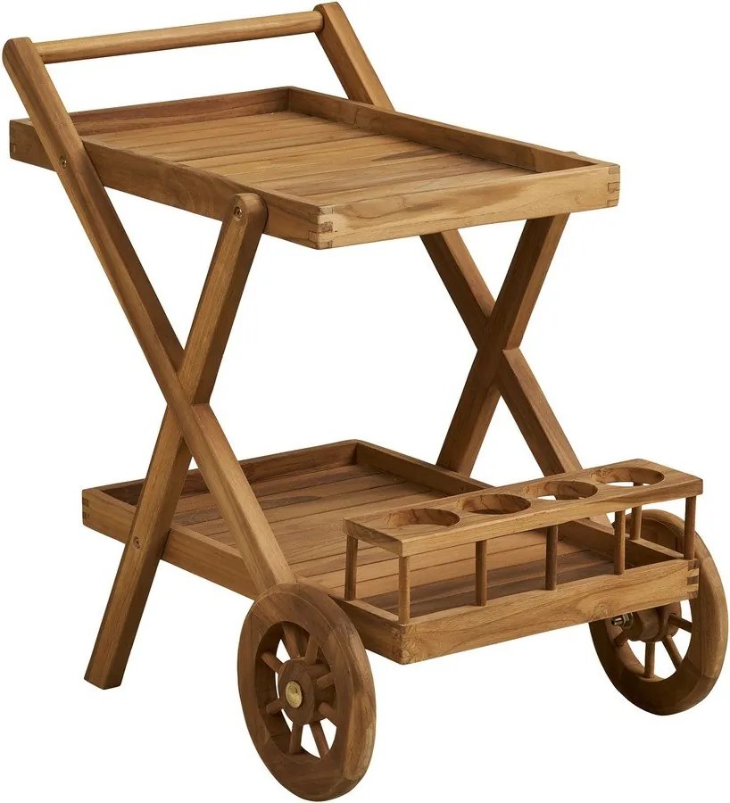 Măsuță de servire cu roți din lemn masiv 50x86 cm Pasaku – House Nordic