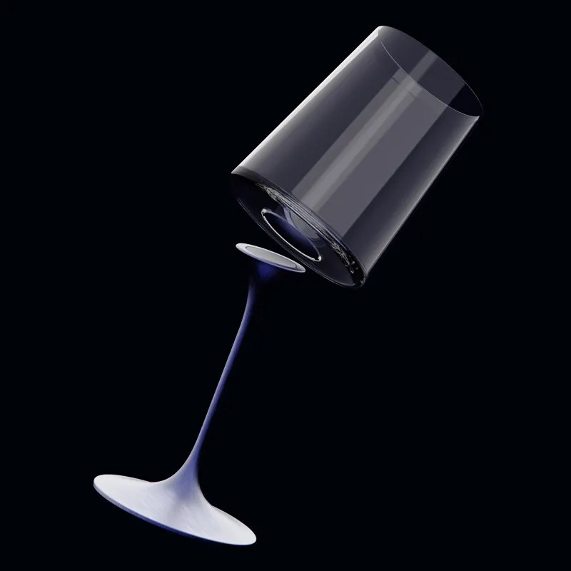 Set 2 pahare de cristal Trebonn SplitGlass 2025122, 280 ml, Ø7.3x9 cm, Posibilitatea atasare picior, Albastru