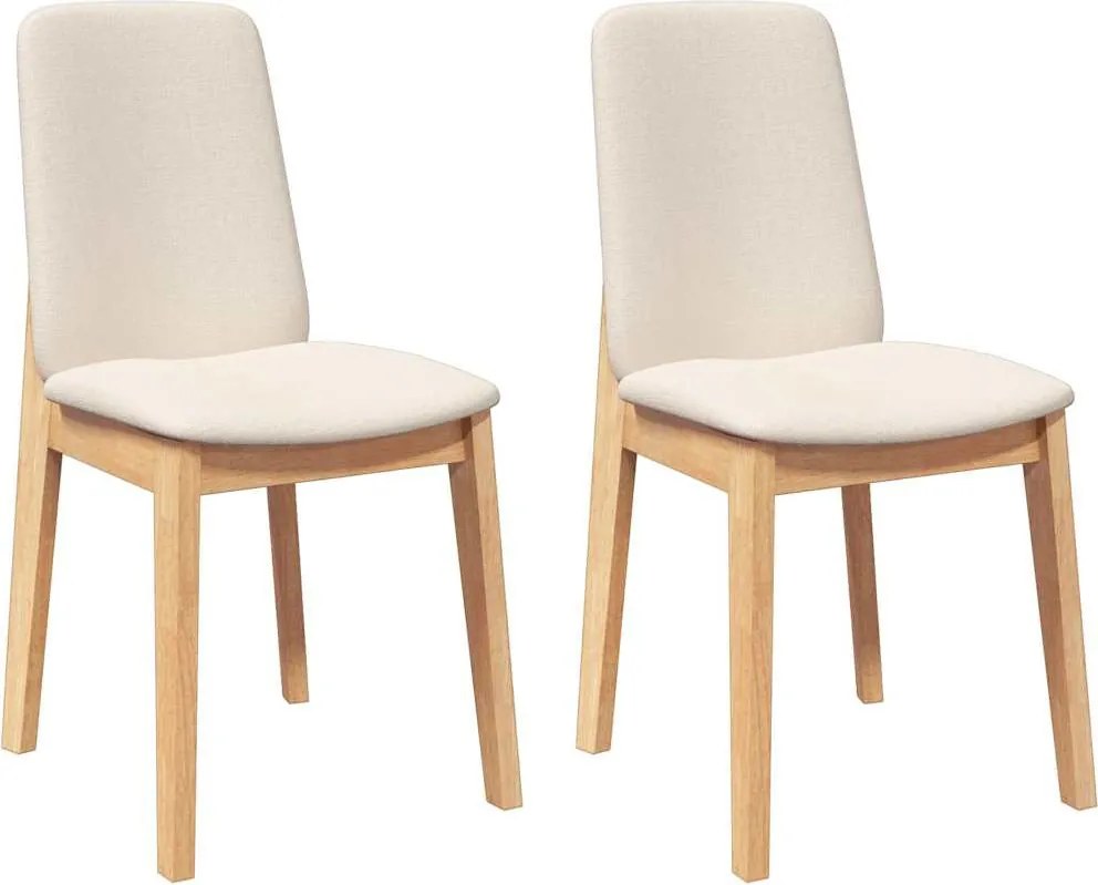 vidaXL Scaune de sufragerie cu perne 2 buc din cauciuc din lemn masiv