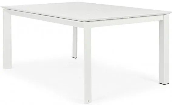 Masă extensibila, din aluminiu, alba, 160/110x160 cm, Konnor, Bizzotto