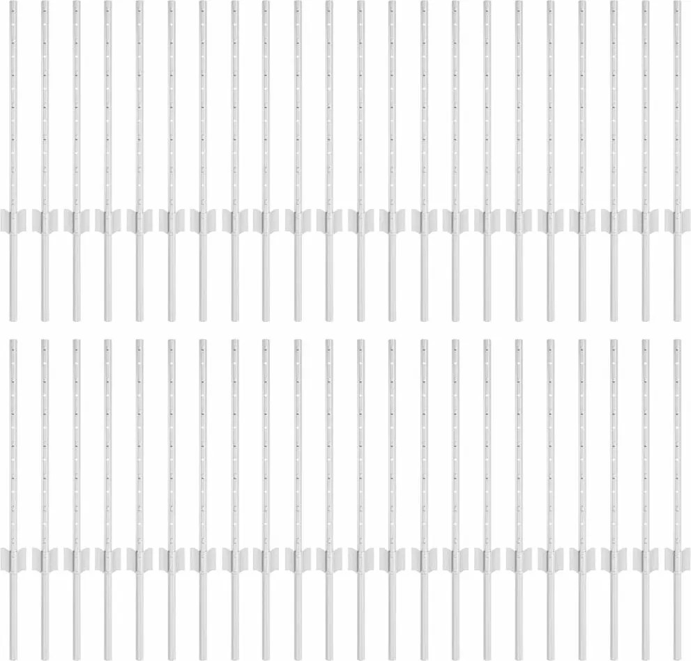 vidaXL Stâlp de gard. 44 pcs Argintiu 100 cm Oțel