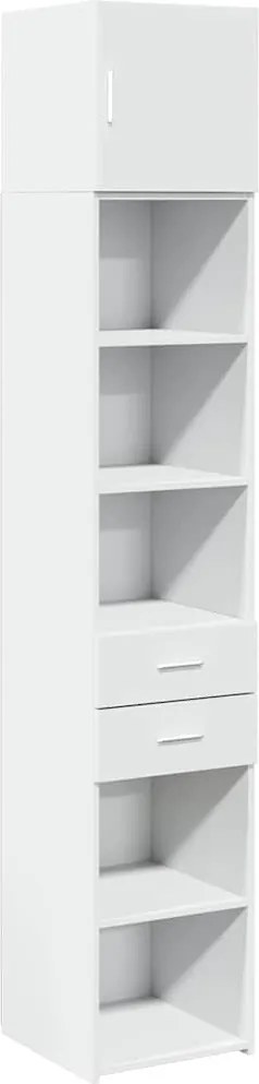 vidaXL Dulap depozitare slim alb 40x42,5x225 cm lemn prelucrat