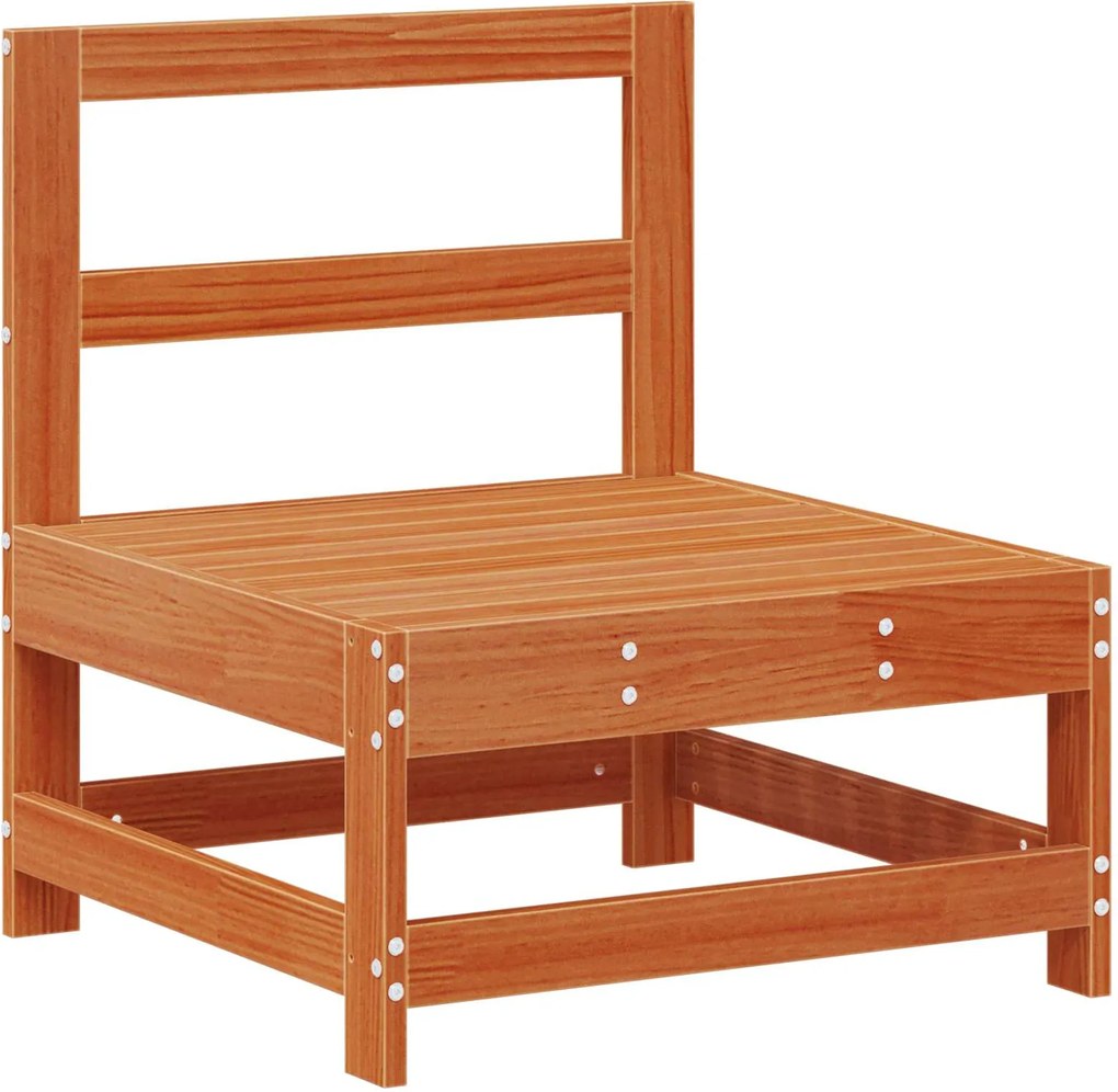 vidaXL Canapea de Grădină Din Mijloc Lemn masiv de pin Maro Ceară