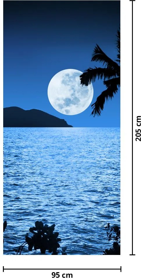 Fototapet pentru ușă - Luna deasupra mării (95x205cm)