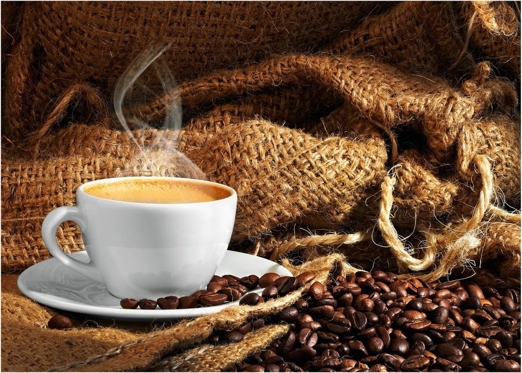 Tablou pe sticlă - O ceașcă de cafea (70x50 cm)