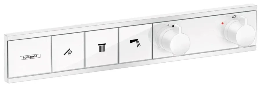 Baterie cada - dus incastrata Hansgrohe RainSelect termostatata alb mat 3 functii