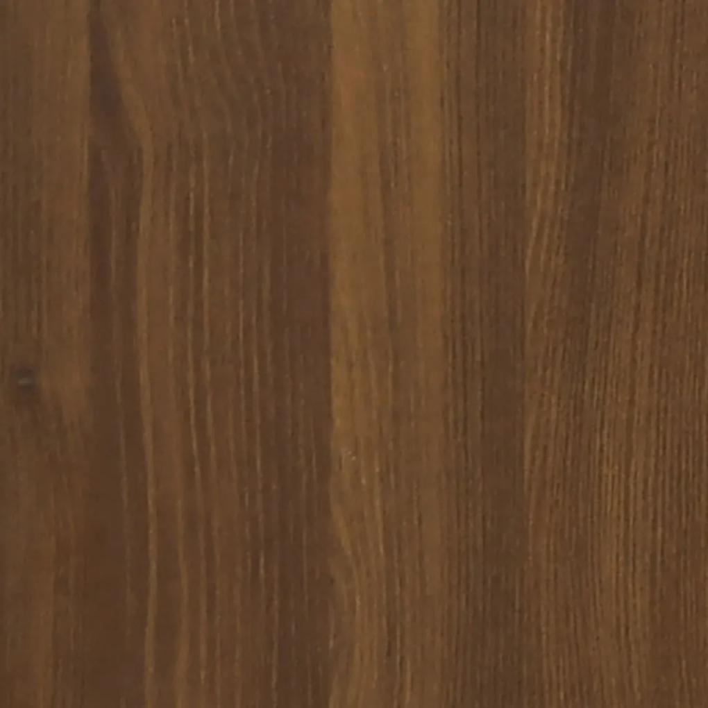 Dulap inalt, Stejar brun, 35x34x180 cm, lemn compozit 1, Stejar brun, 3 Sertare