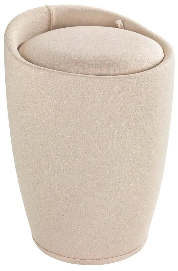 Coș de rufe și taburet, 2 în 1, Wenko Linen Look, bej