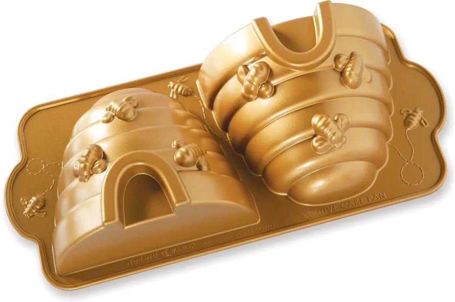 Formă de copt sub formă de stup Nordic Ware Bee Hive 2,4 l, auriu
