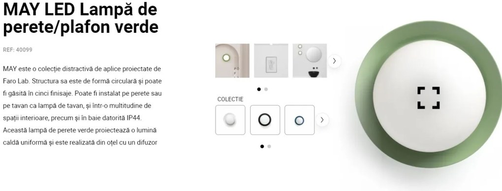 Mini Aplica LED de perete / tavan design modern IP44 MAY Green