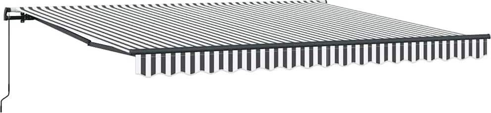 vidaXL Copertină retractabilă manual, antracit/alb, 400x300 cm