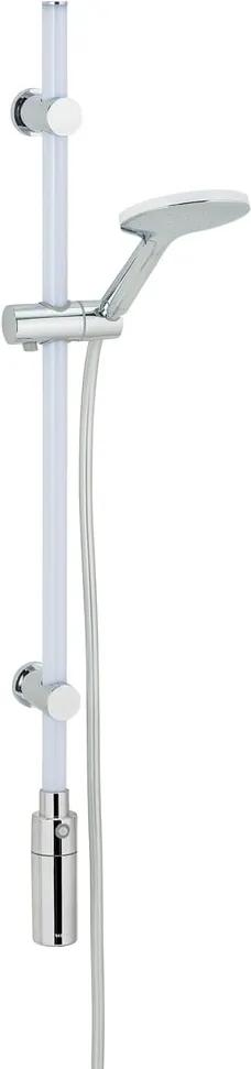 Bară de duș cu LED și pară Wenko Warm White, lungime 94 cm