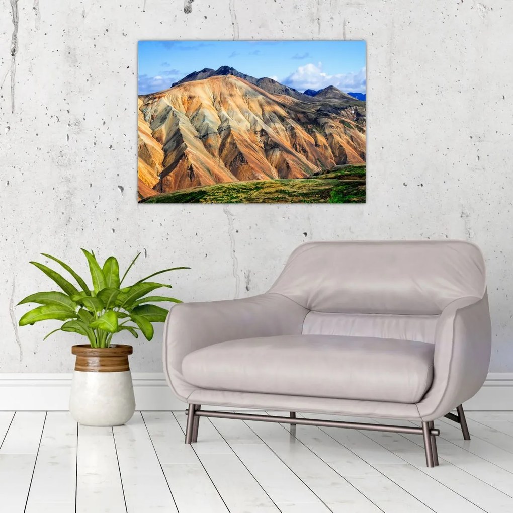 Tablou pe sticlă - Landmannalaugar (70x50 cm)