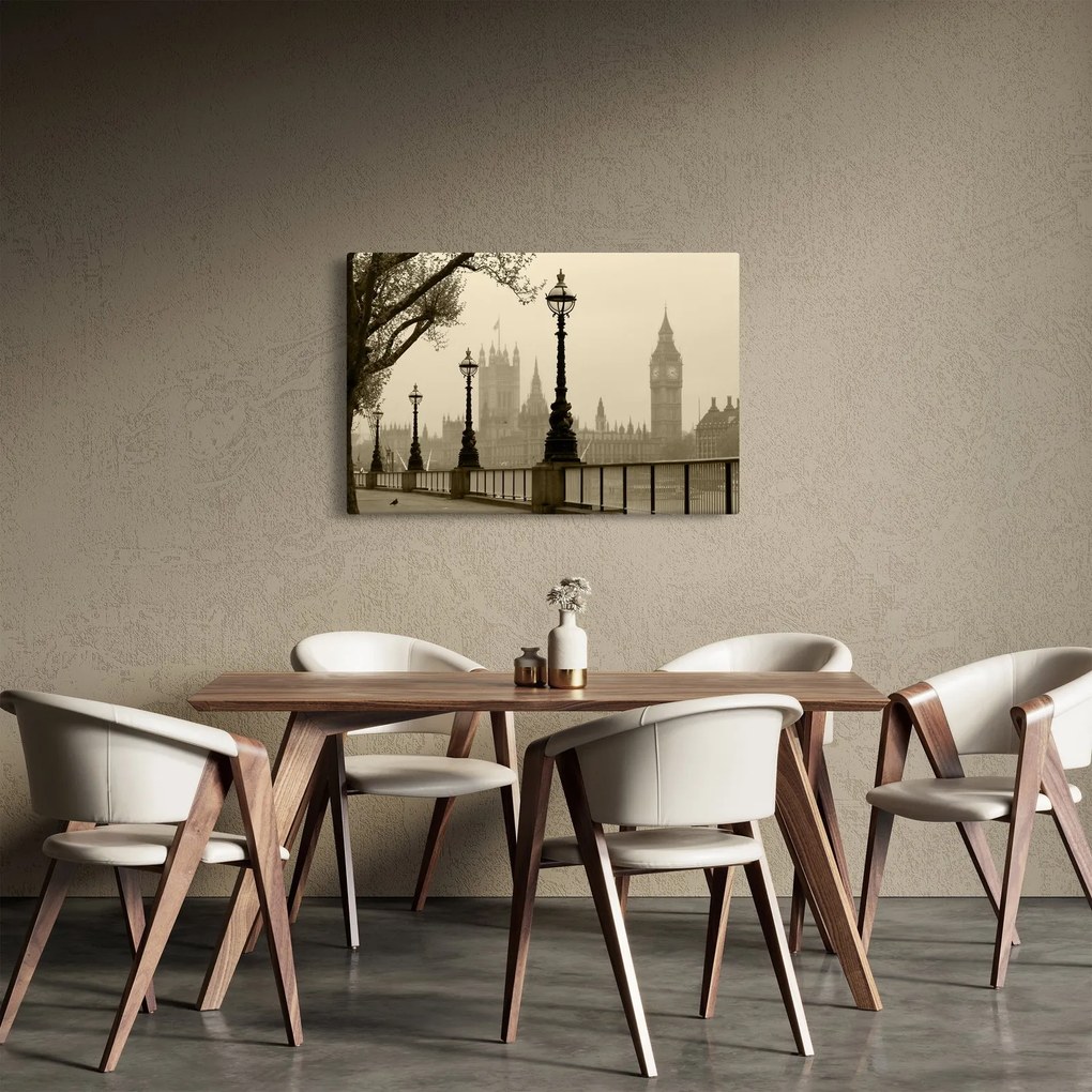 Tablou - Londra în ceață, Anglia (90x60 cm)