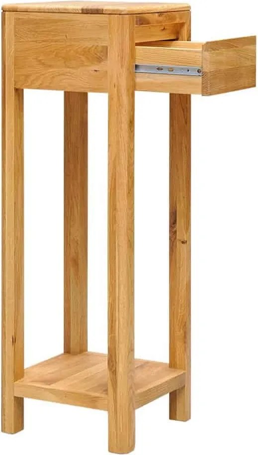 Măsuță stejar masiv cu sertar Dotti, 30 × 90 × 30 cm