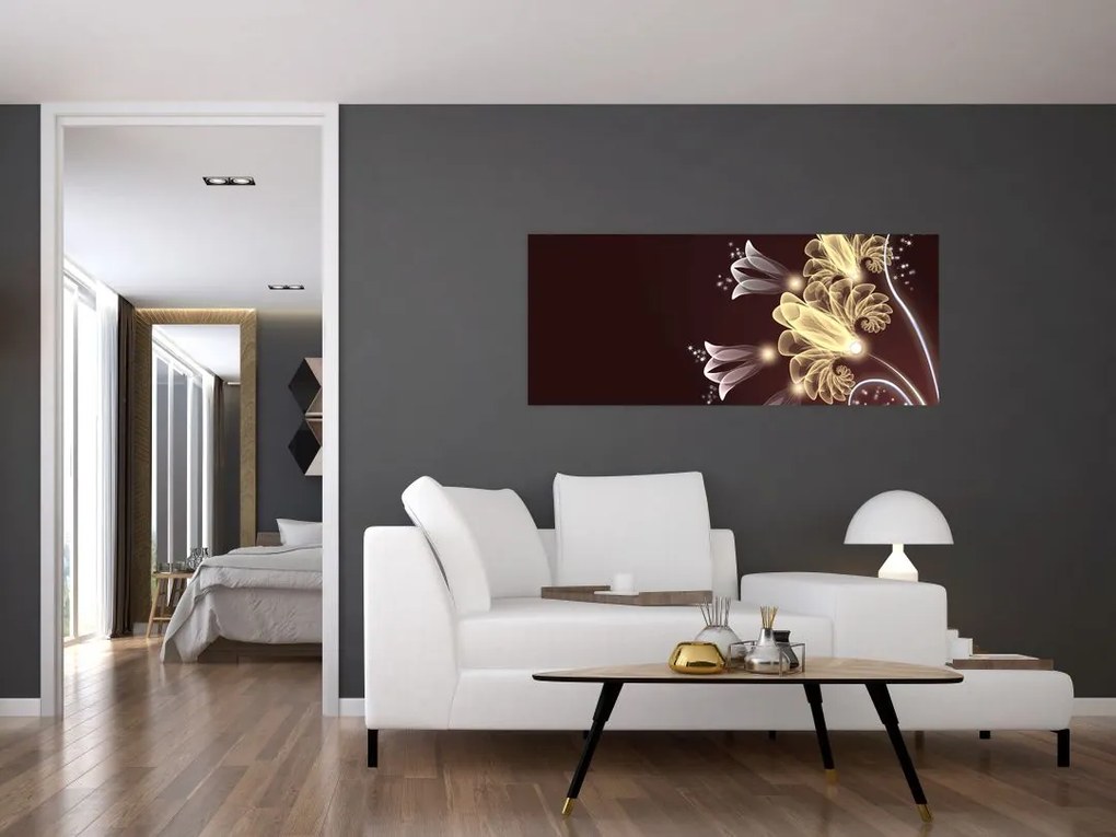 Tablou - Flori strălucitoare (120x50 cm)