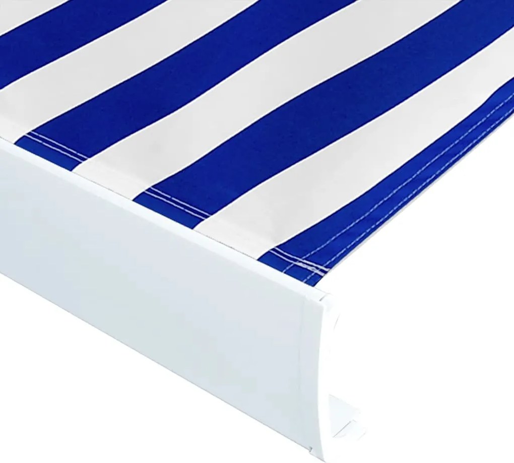 vidaXL Pânză de copertină, albastru și alb, 400x300 cm