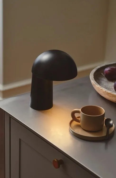 Veioza LED portabila cu baterie design nordic Faye negru