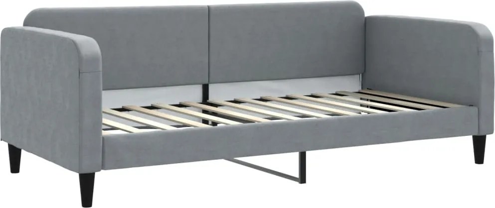 vidaXL Pat de zi, gri deschis, 90x200 cm, material textil