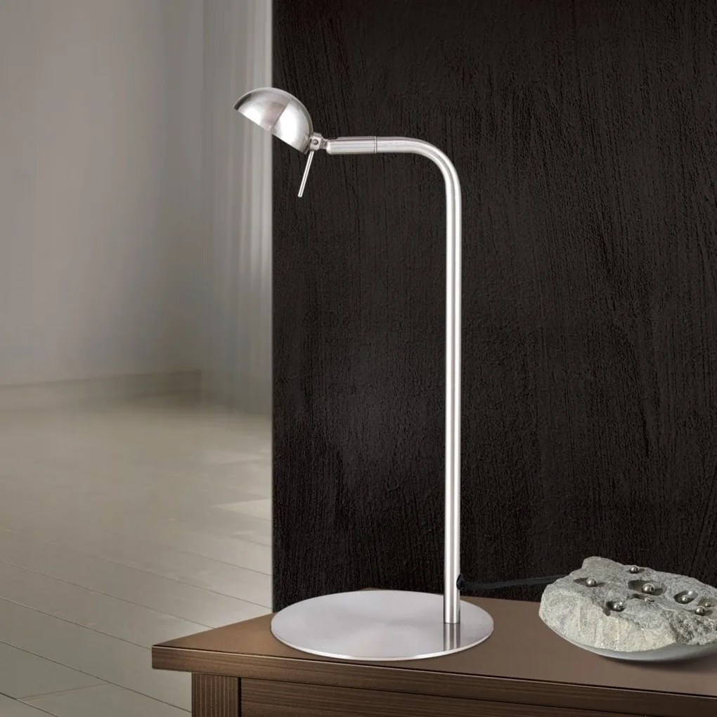 Lampa LED de birou cu spot ajustabil STUDENT crom satin