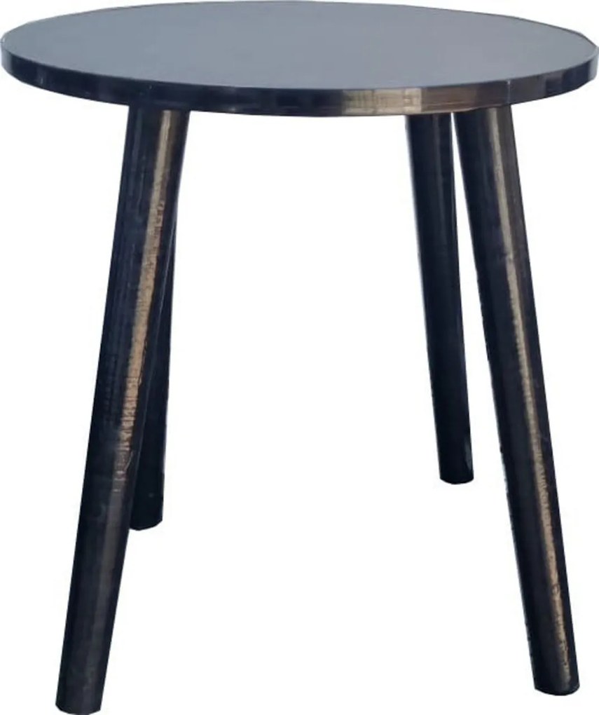 Masuta cafea rotunda HouseXL® Black Coffee Table, Din MDF, Diametru 35 cm, Pentru living si terasa, Inaltime 36 cm, Negru