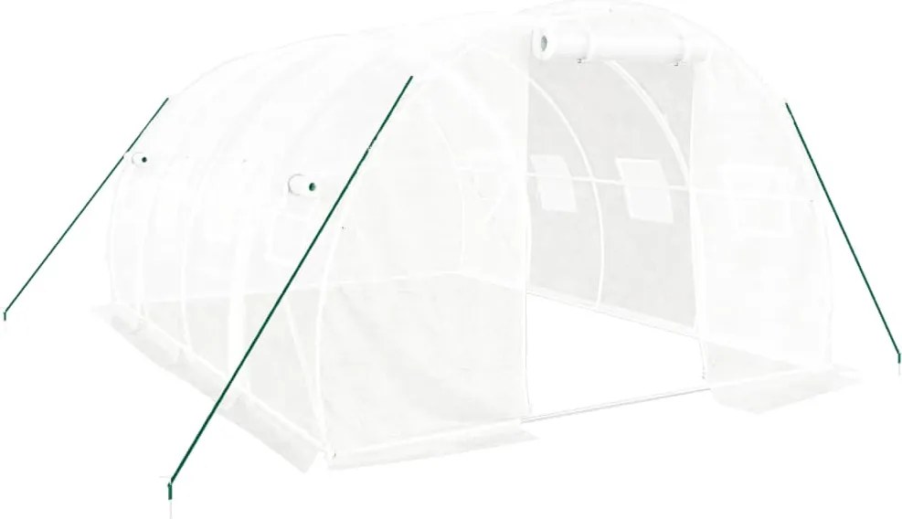 vidaXL Seră cu cadru de oțel, albă, 12 m², 4x3x2 m