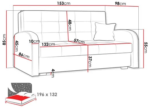 Canapea extensibilă Clovea Gold III (Gri deschis) (cu sp. depozitare). Promo -17%. 1105484