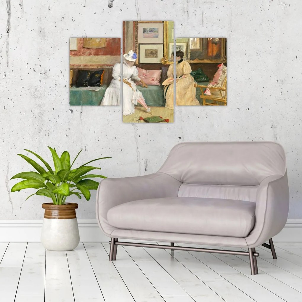 Tablou - William Merritt Chase, A Friendly Call, reproducere (90x60 cm)