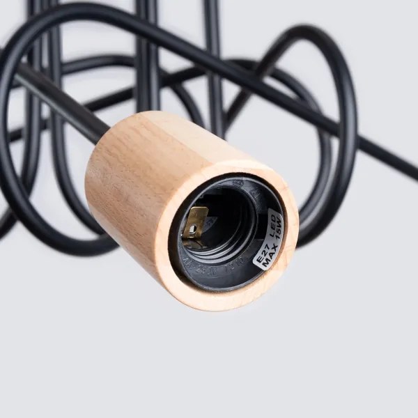 Lustră aplicată Sollux SL.1478 EMBER 5xE27/15W/230V negru/bej/fag