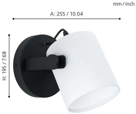 Eglo 43427 - Aplică perete HORNWOOD 1 1xE27/28W/230V