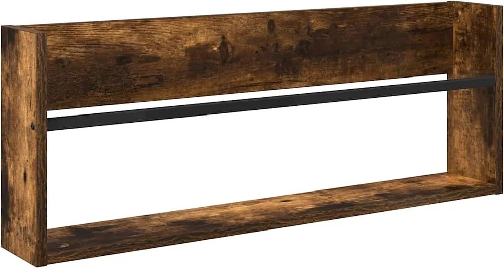 vidaXL Raft pentru reviste cu raft Stejar fumuriu 80 x 12 x 30 cm