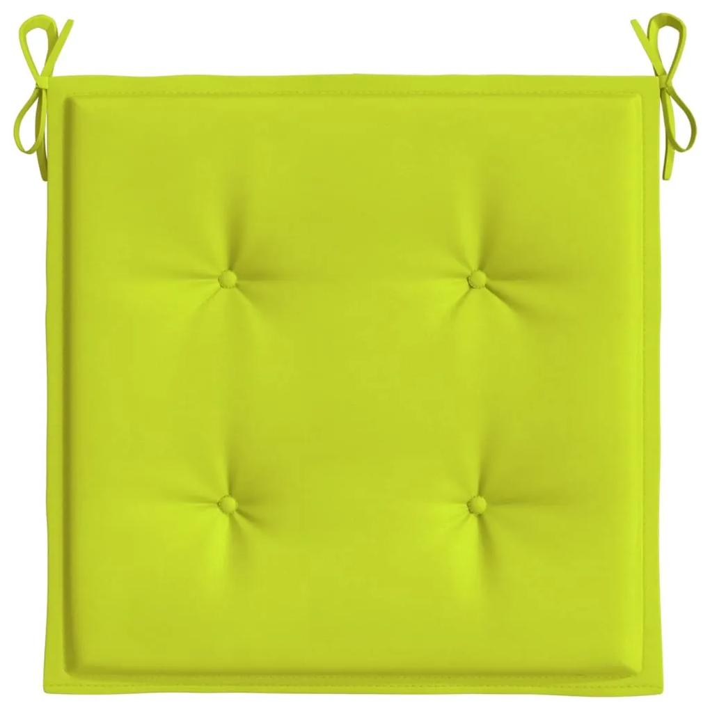 Perne scaun de gradina, 4 buc, verde aprins, 50x50x3 cm, textil 4, verde aprins, 50 x 50 x 3 cm