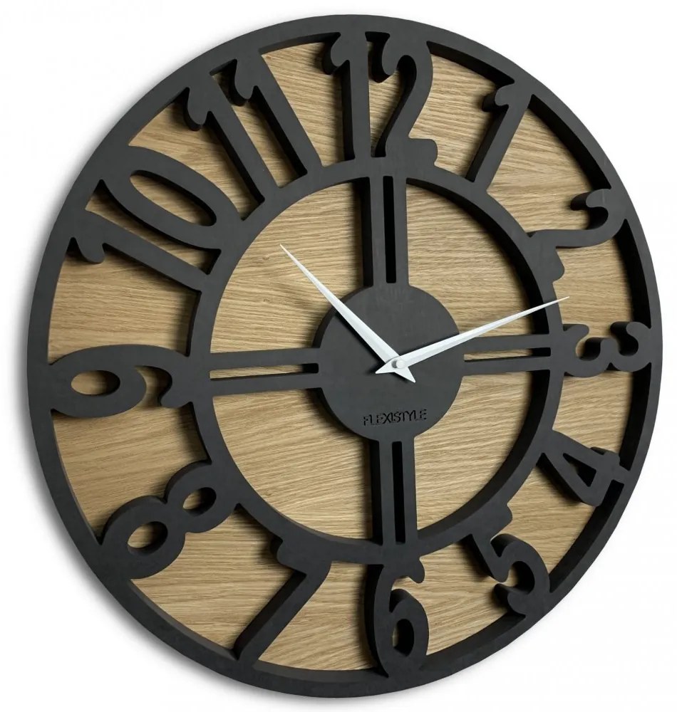 Ceas rotund din lemn de calitate ARABIC LOFT Diametru 50 cm