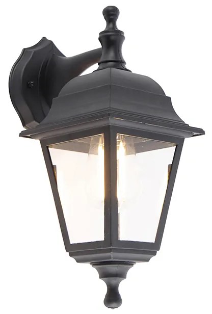 Lampă de perete clasică pentru exterior neagră IP44 - Capital