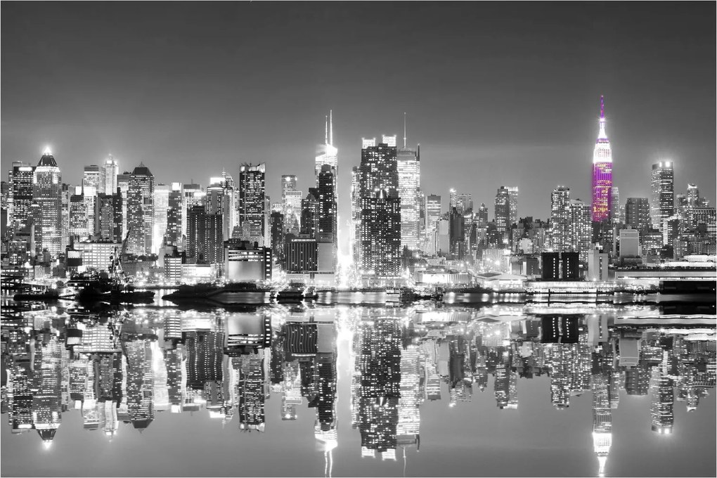 Tablou - New York și zgârie-norii mov (90x60 cm)