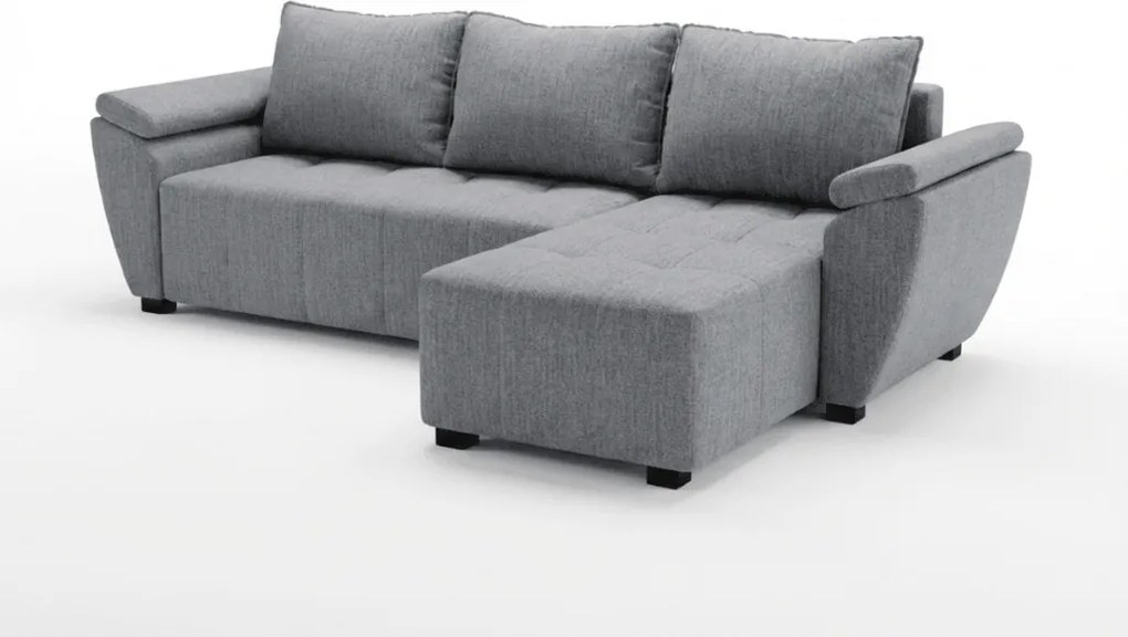 Coltar extensibil de colt LIVARO, gri deschis, reversibil, 251x140 cm