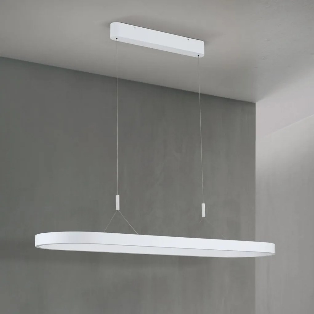 Lustra LED ovala iluminat sus si jos CARRARA alb