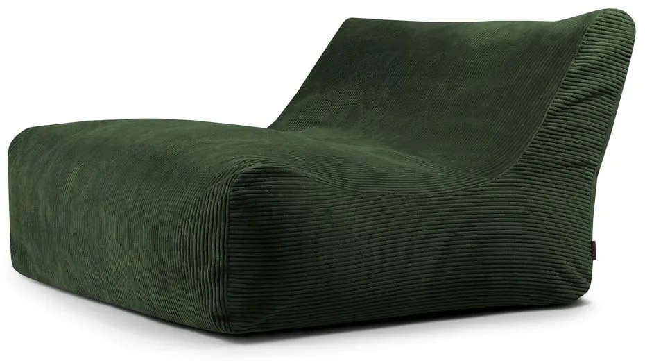 Fotoliu bean bag verde cu tapițerie din catifea reiată Sofa Lounge – SLOWDOWN
