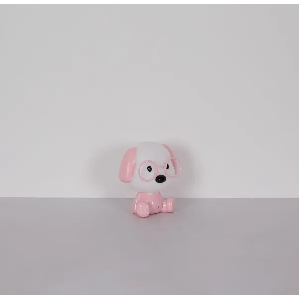Veioză LED reîncărcabilă dimabilă de veghe pentru copii Globo 21761P PUPPY 1W/5V 500 mAh roz