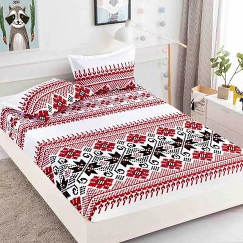 Husă protecție pat cu elastic, bumbac finet, 180 x 200 cm, 3 piese, HPP20