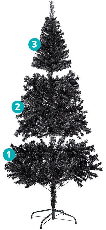 Brad artificial negru, 210cm 1000ramuri