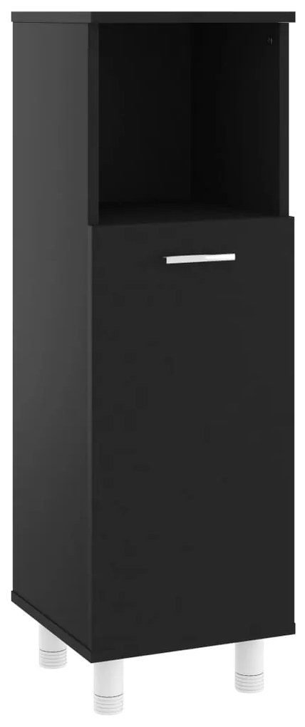802616 vidaXL Dulap de baie, negru, 30x30x95 cm, lemn prelucrat