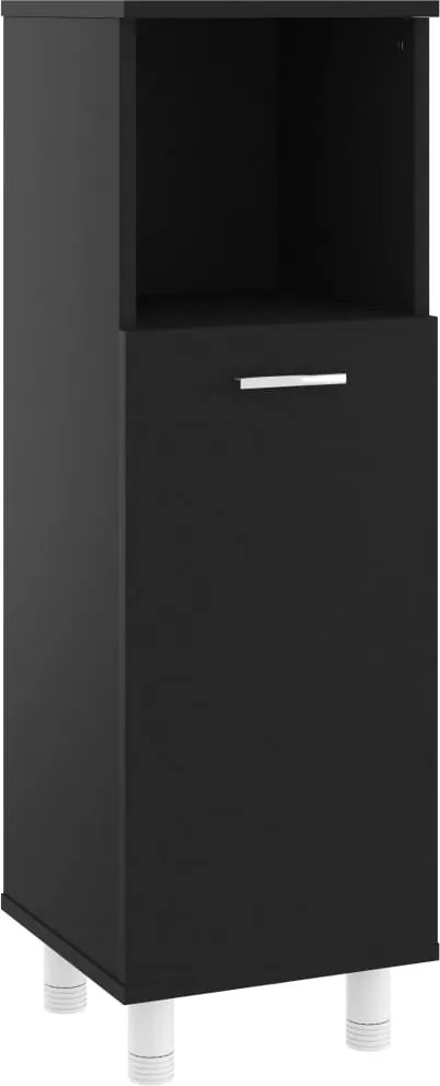 vidaXL Dulap de baie, negru, 30x30x95 cm, lemn prelucrat